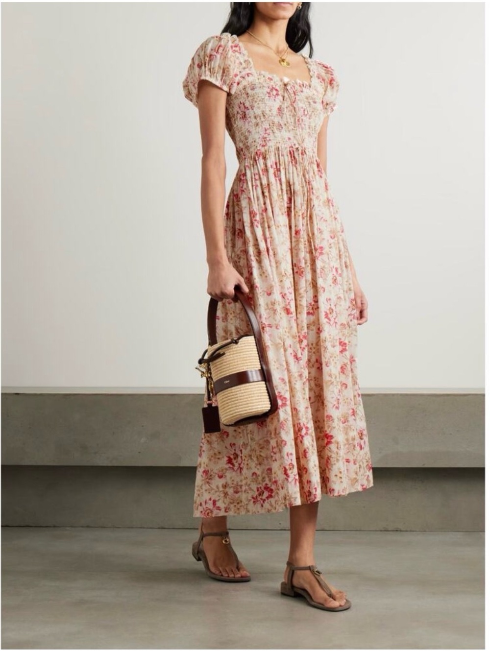 DOEN Stanza Lace-trimmed Floral-print Cotton-voile Dress SOLD OUT